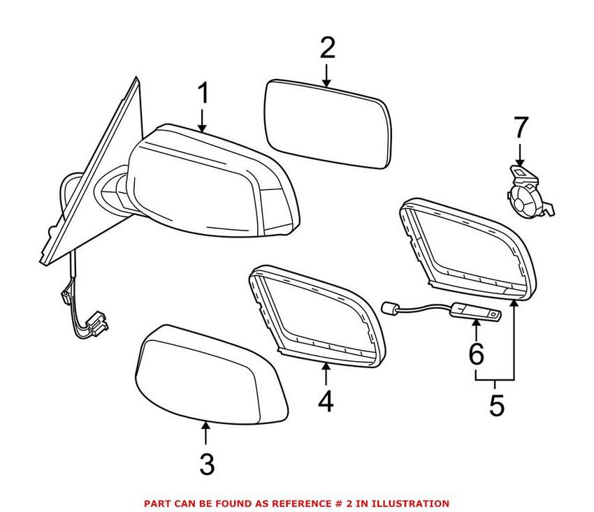 BMW Side Mirror Glass - Passenger Side (Heated) 51167116750